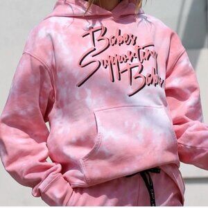 Brunette The Label X Juicy Couture Babes Supporting Babes Pink Tie Dye Hoodie